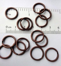 25 Key Rings 15mm ~ 5/8" Antique Copper Finish 5/8" Split Ring