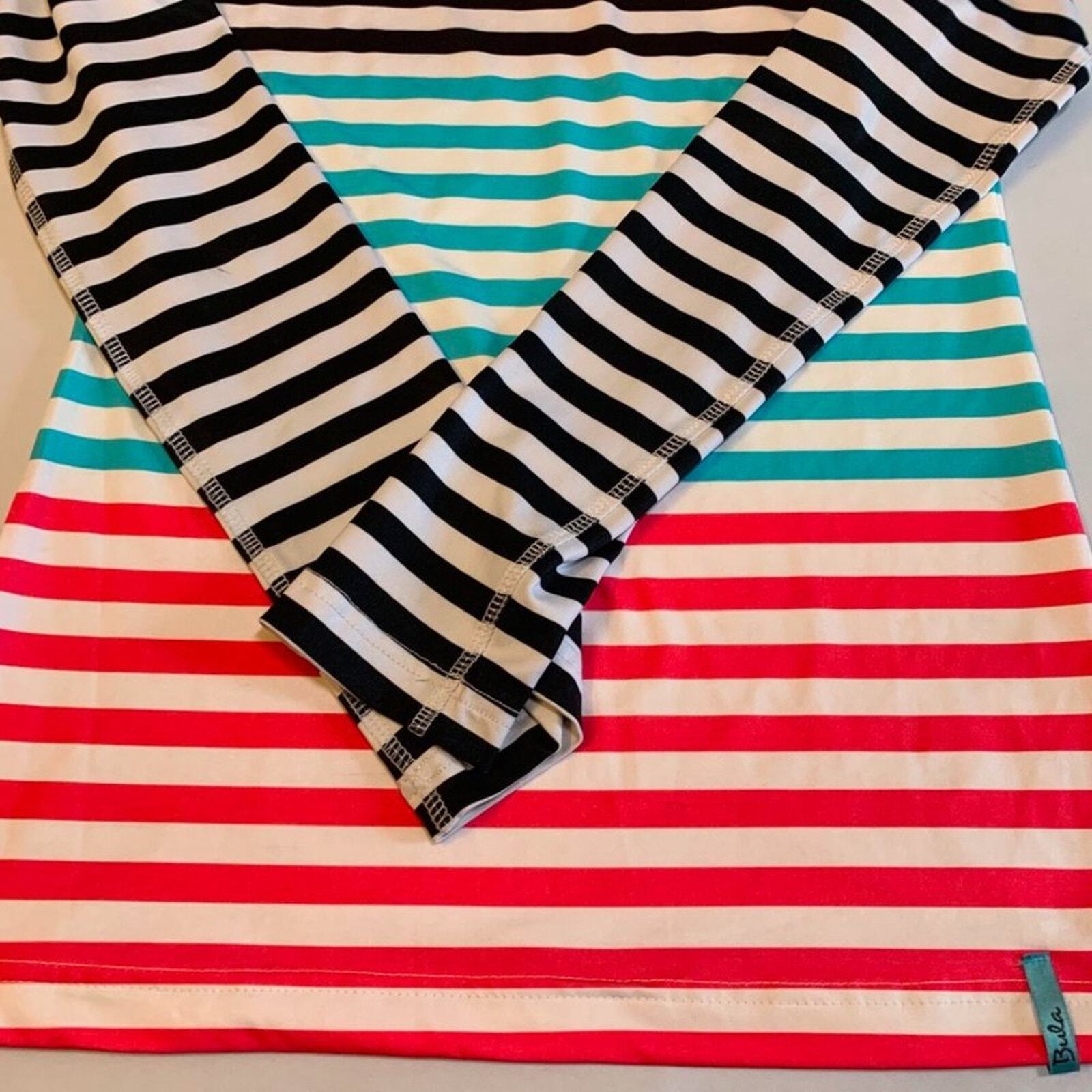 Bula Active multi-colored striped workout top S - image 4
