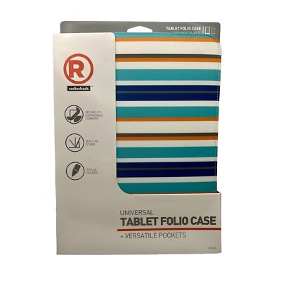 New RadioShack 2604156 Stripped Universal  Folio for 8.9-10 in tablets