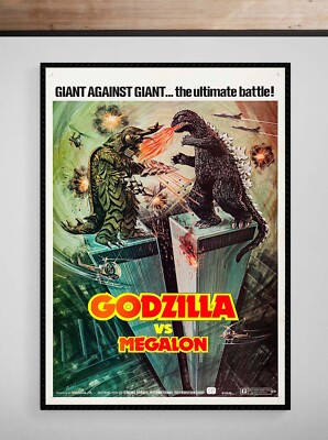 Godzilla Vs Megalon 1973 Poster Giclée Fine Art Heavyweight Print