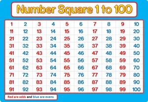 A Number Chart To 100