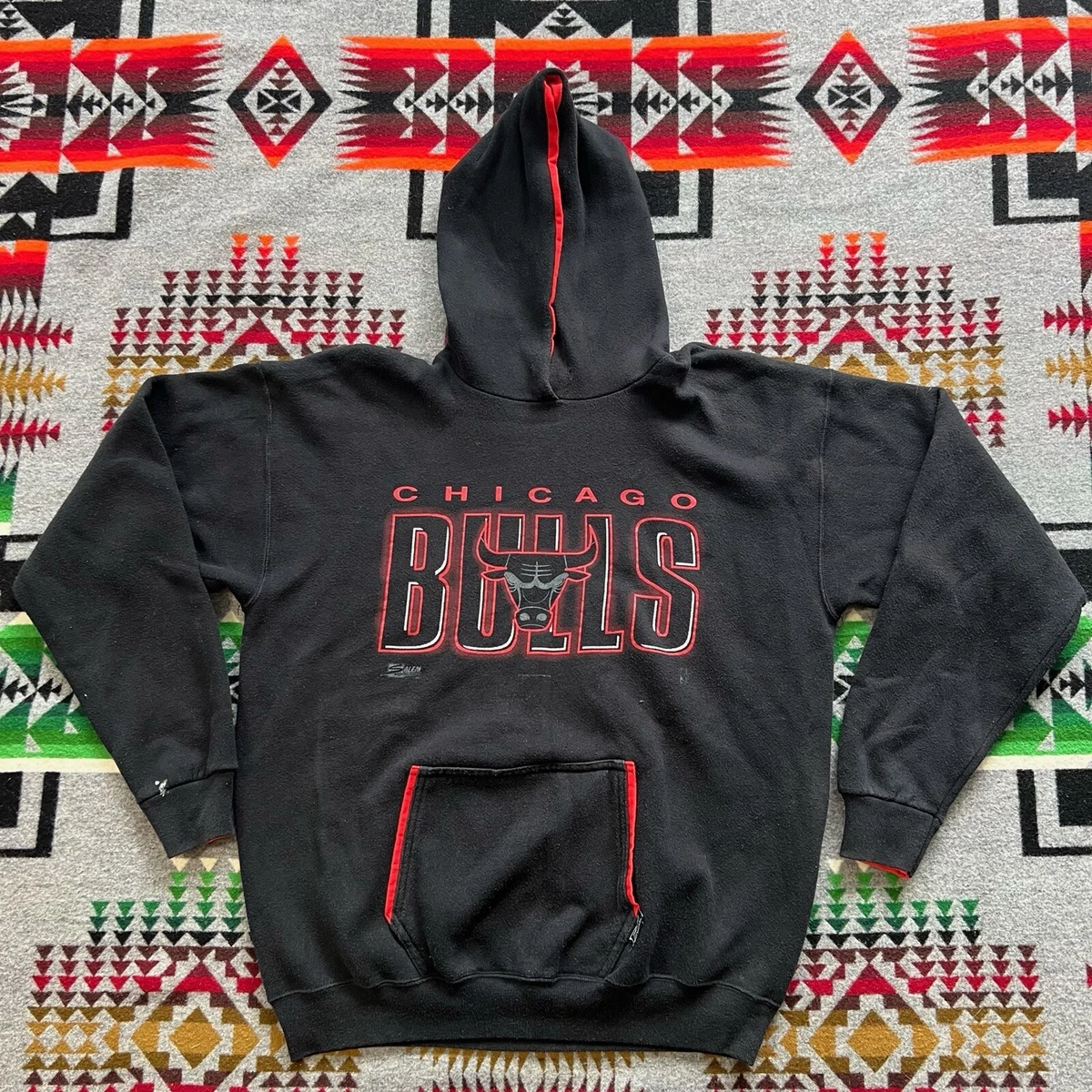Vintage 90s Salem Sportswear Chicago Bulls Graphic Hoodie Sweatshirt XL EUC A4