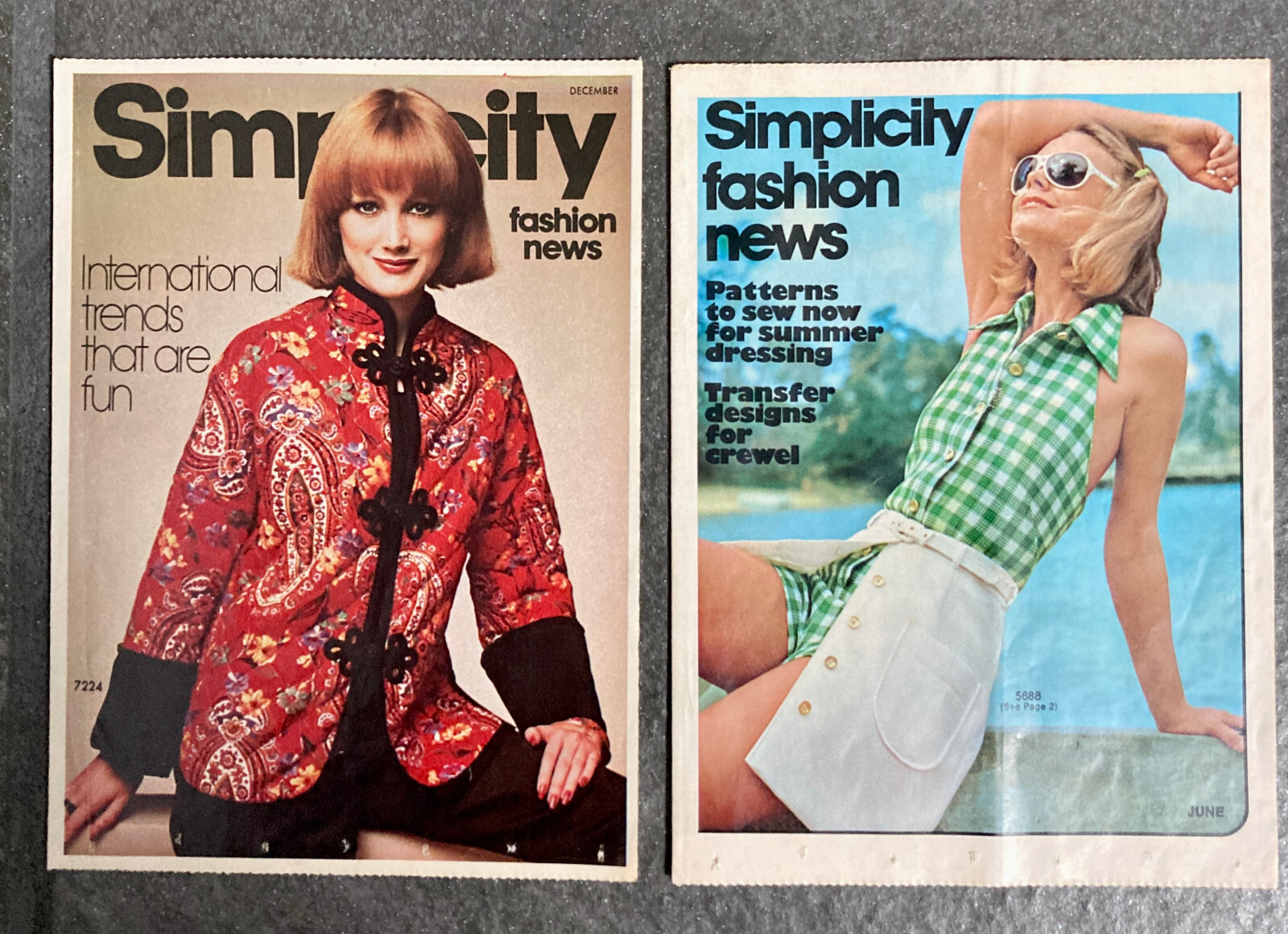 Simplicity Pattern Fashion News 2 Booklets 6/1973 & 12/1975 FULL COLOR ...