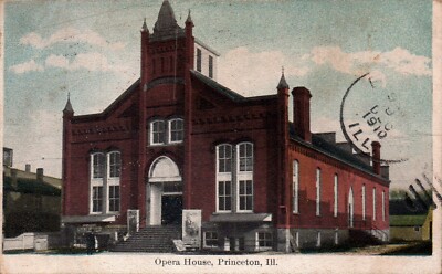 POSTCARD OPERA HOUE PRINCETON ILLINOIS - 1910