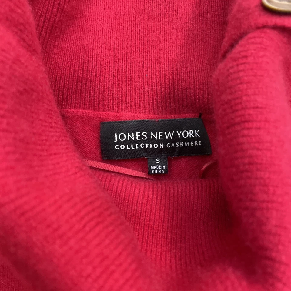 Suéter Jones New York Collection 100% Cachemira Cuello Capucha Rojo Talla S Manga 1/2 Foto 3 de 4