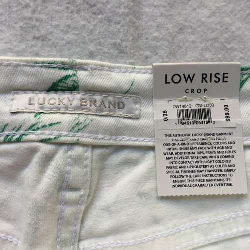 Lucky Brand Lolita Low-rise Cropped Skinny Jeans, Women's 0/25 (White/Green) - Picture 8 of 9