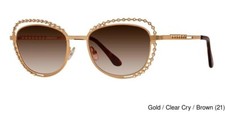 Caviar Women's Sunglasses 1787 C21 Gold Crystals Brown Lens 52mm New Authentic