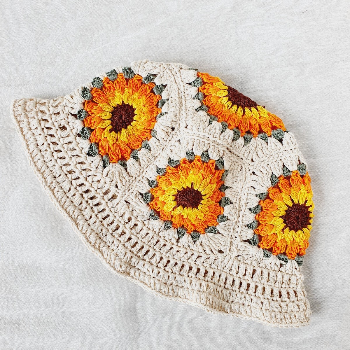Crochet Bucket Hat for Women Knit Handmade Foldable Floppy  display picture 3