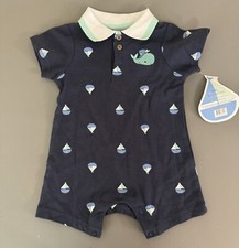 NWT Little Beginnings Boy's One Piece Short all Size 6-9 Months Blue. No Hat