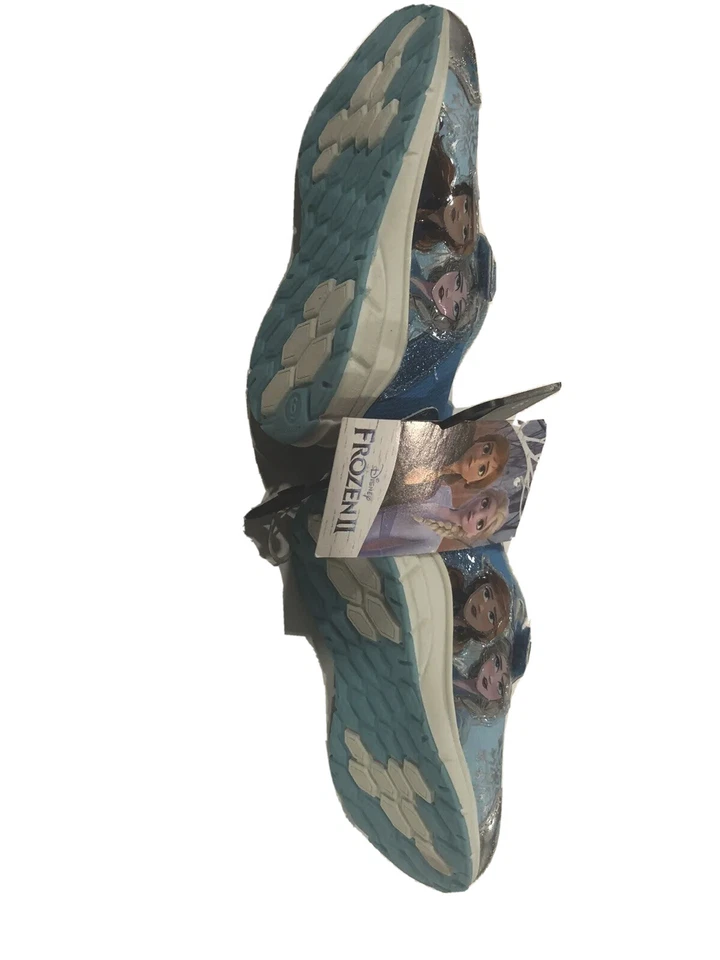 迪士尼冰雪奇缘 II 儿童女孩运动鞋儿童鞋蓝色/银色 7 码 — 第 3/4 张图片