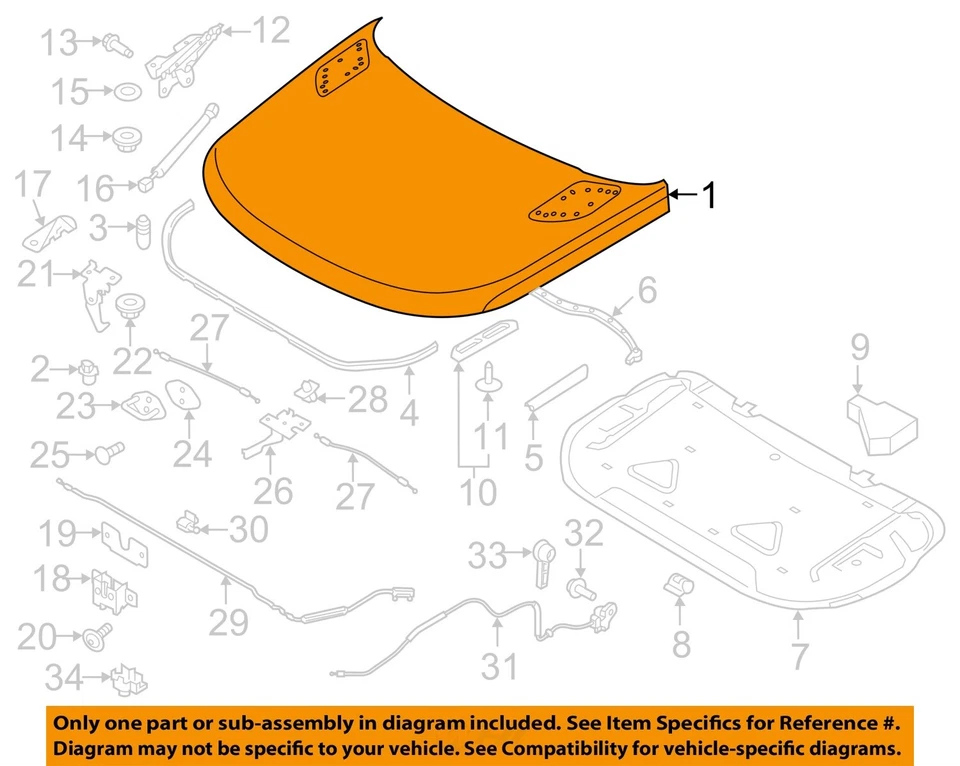 Used Hood fits: 2016 Land rover Range rover sport Grade A Foto 3 de 4