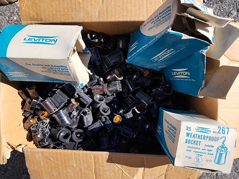 Lot Misc. - Leviton No 267 New Candelabra and Intermediate Sockets -Hundreds+