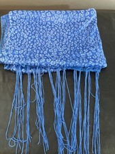 Turkish Bohemian Scarf 56 Long 20 Inch Wide Blue Floral Paisley