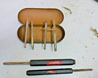 Vintage Rawltool Plugging tool and bits unused in tin