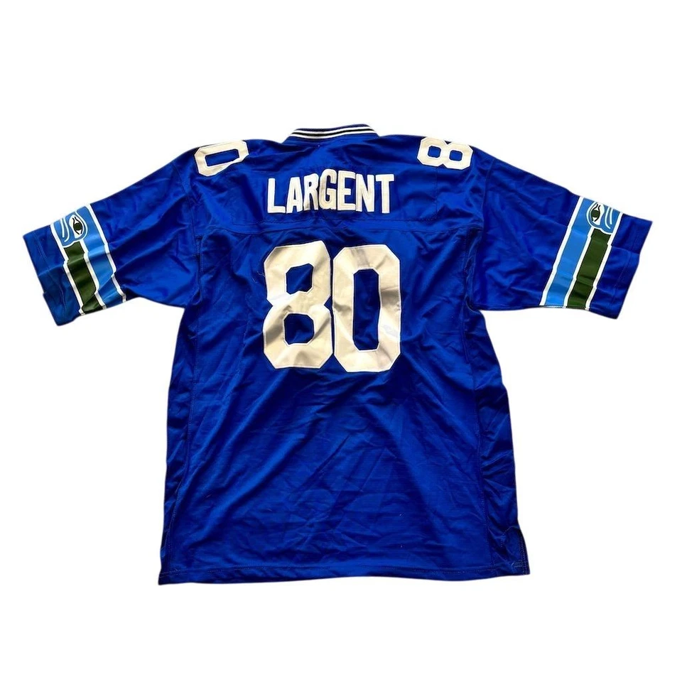 Camiseta deportiva retro para hombre Mitchell & Ness Steve Largent Seahawks 54 azul Foto 2 de 4