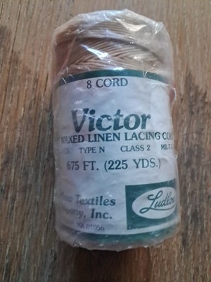 MRT Waxed LINEN lacing 8 cord Victor  rug braiding weave twine thread 675 Ft.