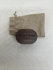 Brown Wooden Custom Engraved Always and Forever Gift Wedding Proposal Ring Box