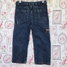 Wrangler Boys 4T Blue Denim Cargo Jeans Pants WRG Authentic Issue Utility Pocket