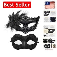 Couple Masquerade Masks for Women Men Venetian Masks for Halloween Carnival C...