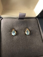 Blue Topaz Earrings 14k yellow gold