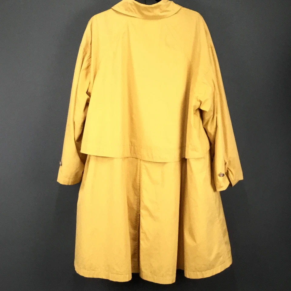 Abrigo Vintage JG Gancho Mujer Grande Amarillo Columpio Capa Botón Forrado en Trinchera Años 80 90 Foto 2 de 4