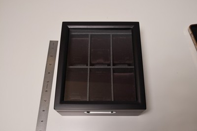 CASE ELEGANCE Watch Box Modern 2x3 Black Finish with Custom Aluminum Handle 6-Sl