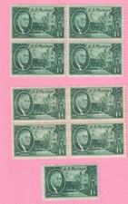 USA. Scott 930. Franklin D Roosevelt Hyde Park. 9 USPS Stamps