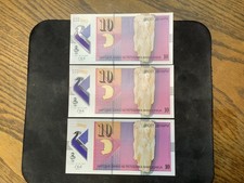 North Macedonia 2018 10 Denari (Consecutive S/N) Crisp UNC 3 Banknote Lot  N3464