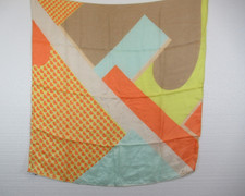 Vintage 60s Echo Silk Square Scarf Hearts Geometric Mod