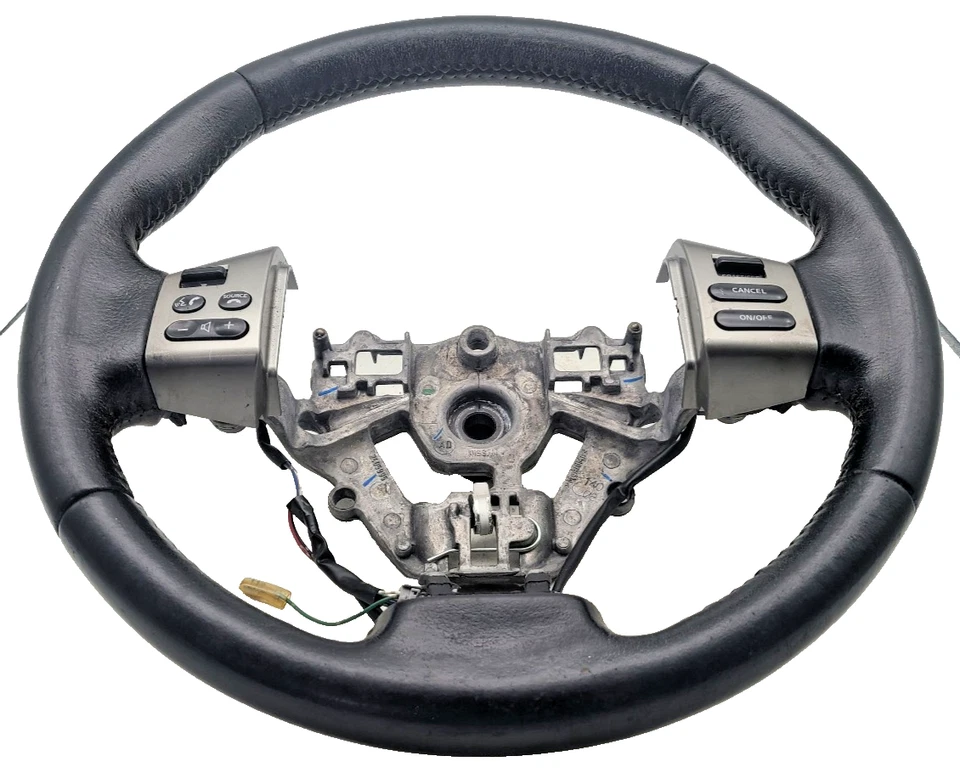 2007-2012 NISSAN Versa BLACK LEATHER STEERING WHEEL CRUISE MEDIA CONTROLS ** - Image 2 of 4