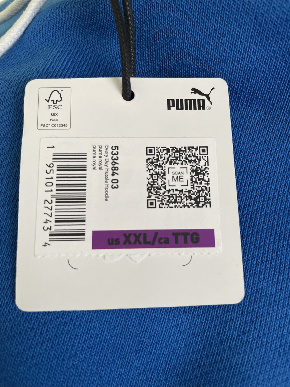 Puma TMC Blue Hustle Hoodie Sweatshirt Mens 2XL NEW Fast Shipping image 5