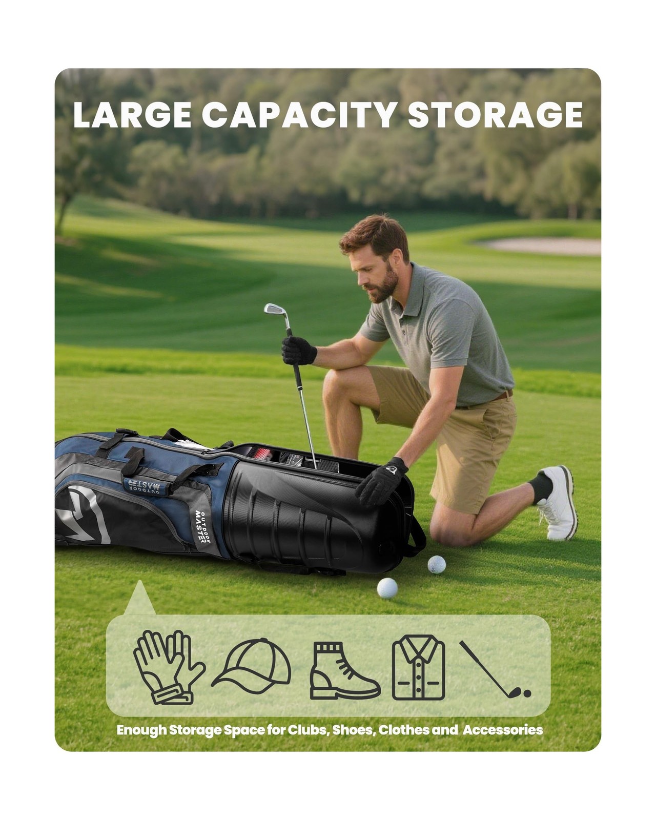 OutdoorMaster Outdoor Master Golf Travel Case with Wheels Watertproof Bag