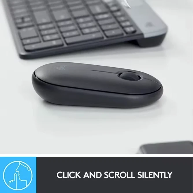 Logitech Pebble M350 Mouse Wireless Bluetooth Mini Ufficio Silenzioso Portatile - Immagine 3 di 4