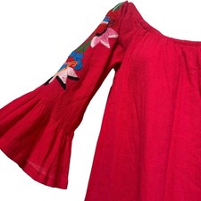 VaVa By Joy Han Womens Embroidered Boho Festival Off Shoulder Tunic Dress Size S