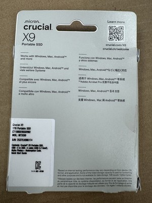Crucial X9 1 TB Portable Solid State Drive - External