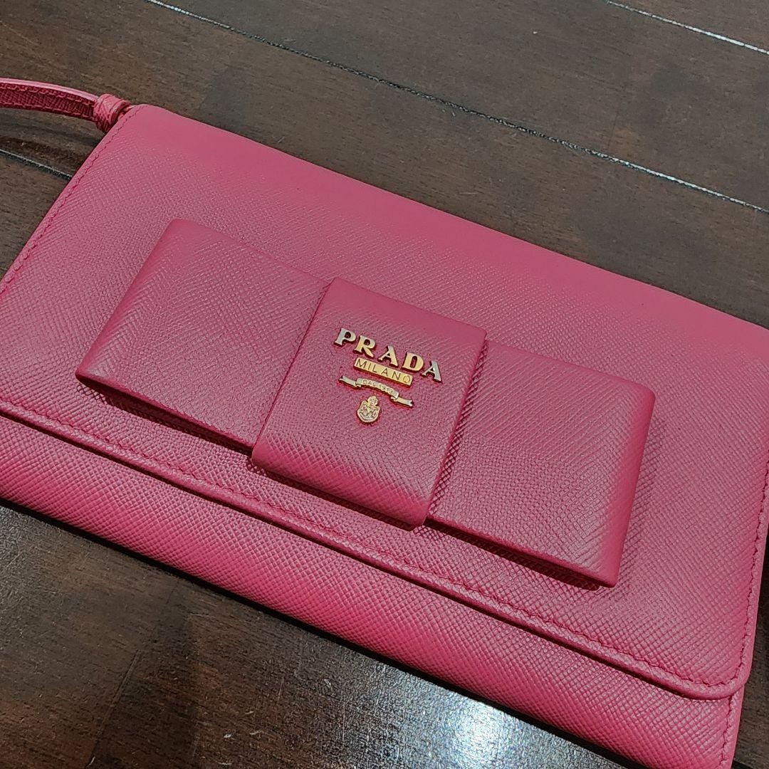 PRADA Pink Leather Wallet Shoulder Bag thumbnail 2