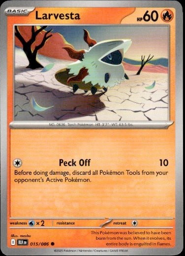 Pokemon TCG SV: Black Bolt Larvesta 015/086
