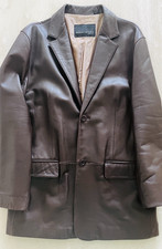 Mens Leather Jacket Blazer Sport Coat Brown L...