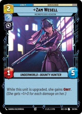 x4 Zam Wesell - Inconspicuous Assassin - Foil U Star Wars Secrets of Power M/NM