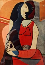 PICASSO 1955 Print: Seated Woman (1927) 4 Color Process Lithography VERY FINE