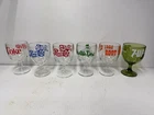VINTAGE  6 INCH BEER GOBLETS (6)  COKE PEPSI MOUNTAIN DEW ROOT BEER 7UP 1970s