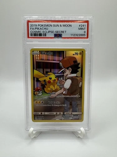 2019 POKEMON SUN & MOON COSMIC ECLIPSE SECRET #241 FULL ART/PIKACHU PSA 9
