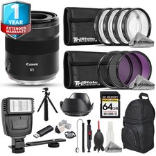 Canon RF 85mm f/2 Macro IS STM Lens - 19pc 64GB Pro Bundle  1 Yr Warranty