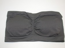 Zenana Convertible Strapless Seamless Bandeau Bra 6.5"W Gray One Size NEW