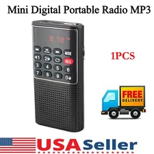 Rechargeable Mini Digital Portable Radio MP3 Music Player FM USB SD Card Speaker