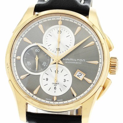 HAMILTON Jazzmaster Chronograph Automatic Men's Watch Leather Strap Used