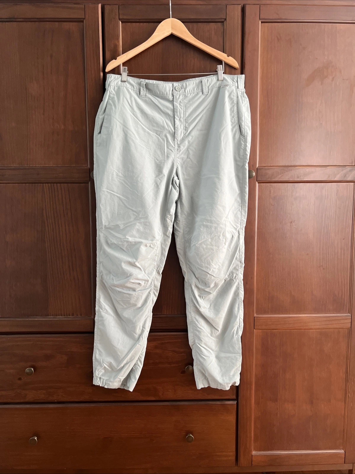 Simms Fishing Pants Mens 40R Sage Green Lightweight Technical Utility Hiking