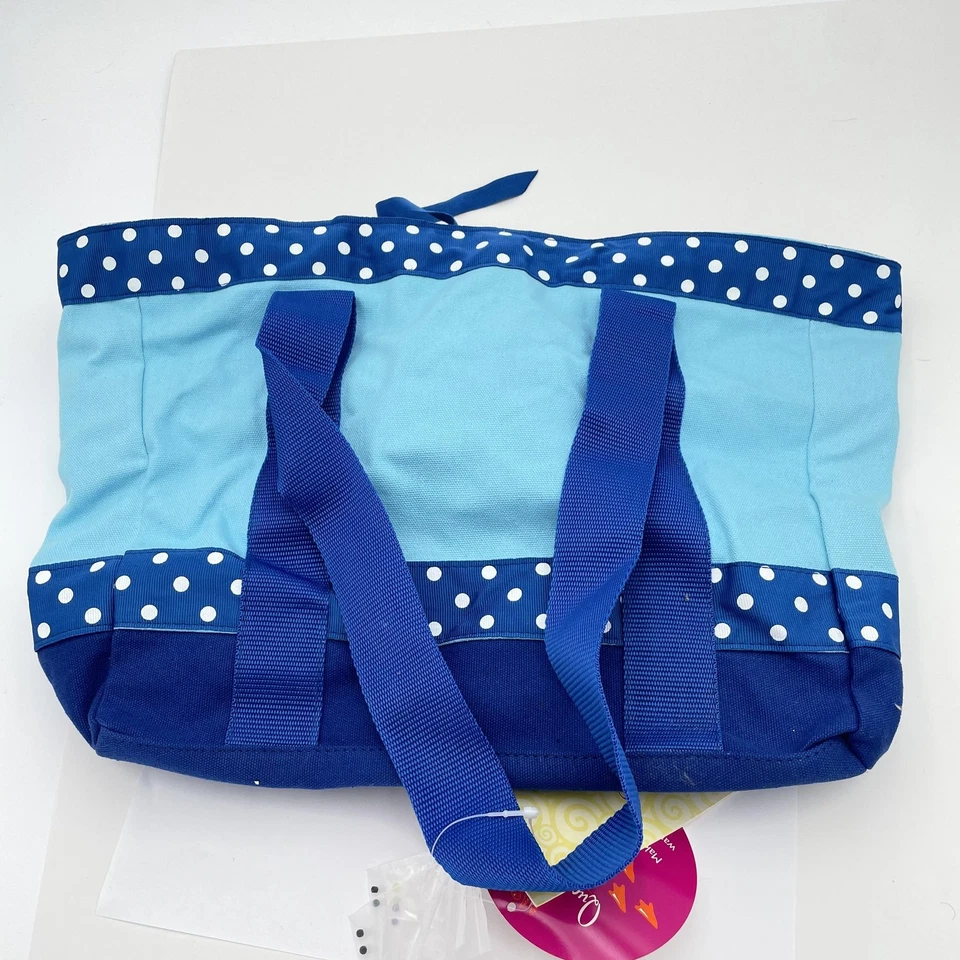 Bolso de Mano Quacker Factory Azul Lunares Estilo QVC Mujer Hombro Playa Cartera Foto 2 de 4