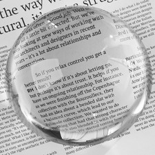 6X Crystal Dome Magnifier Paperweight, 4 Inch Large Dome Reading Magnifying Glas