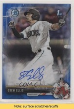 2017 Bowman Draft Chrome Pick Blue Wave Refractor /150 Drew Ellis Auto READ k0w